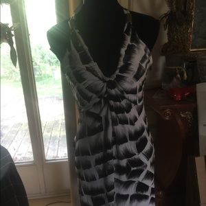 Kenneth Cole black white halter dress